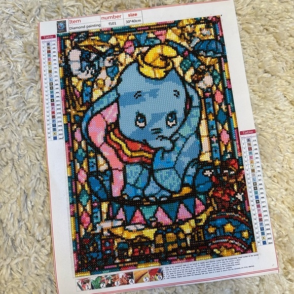 Dumbo Stained Glass Diamond Art - FINISHED - Picture 2 of 9